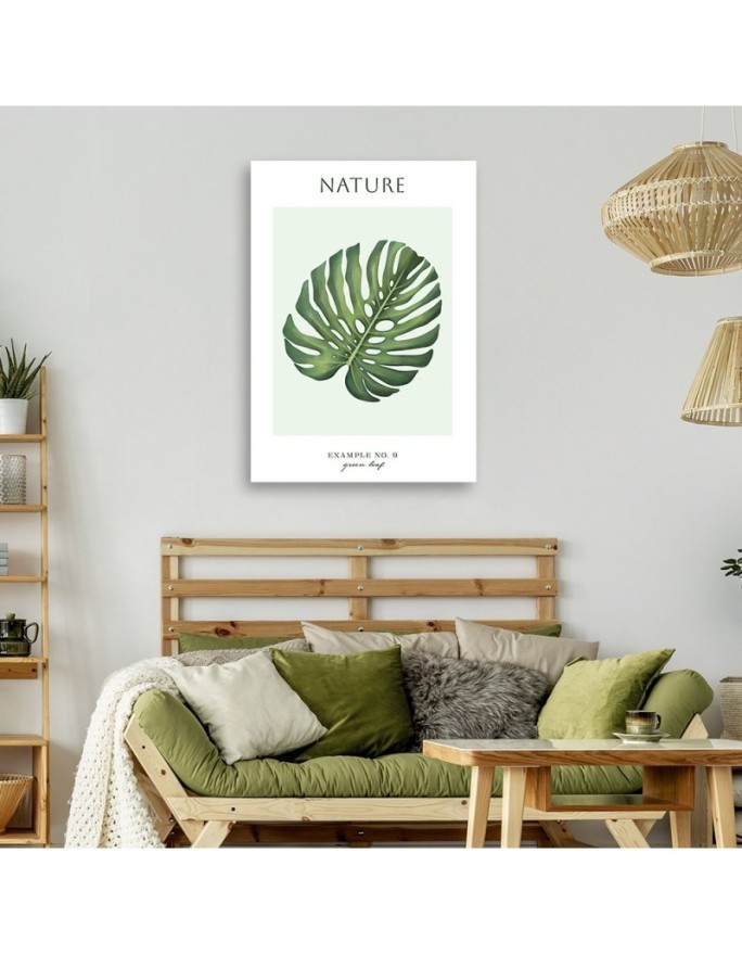 Canvas painting - Green monstera leaf | FEEBY