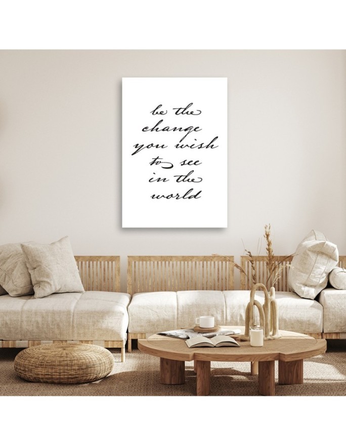 Canvas painting - Inscription Be the change you wish | FEEBY