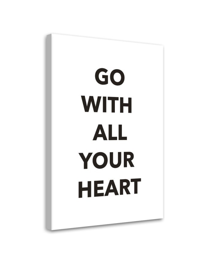 Canvas painting - Inscription With all my heart in English | FEEBY