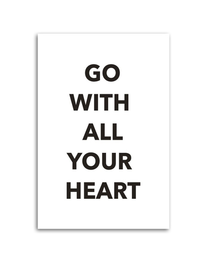 Canvas painting - Inscription With all my heart in English | FEEBY