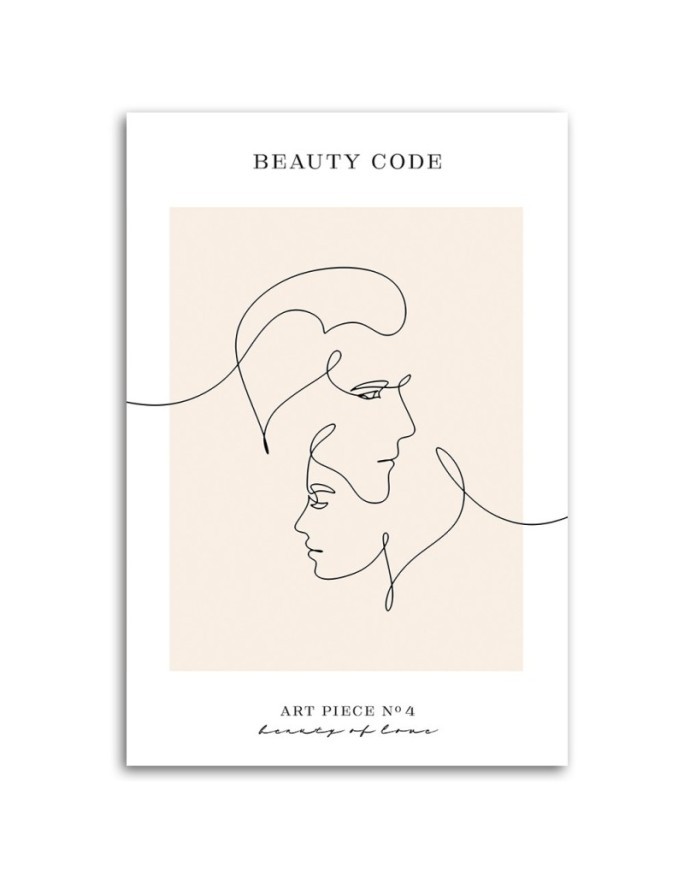 Canvas painting - Couple in love Line art | FEEBY