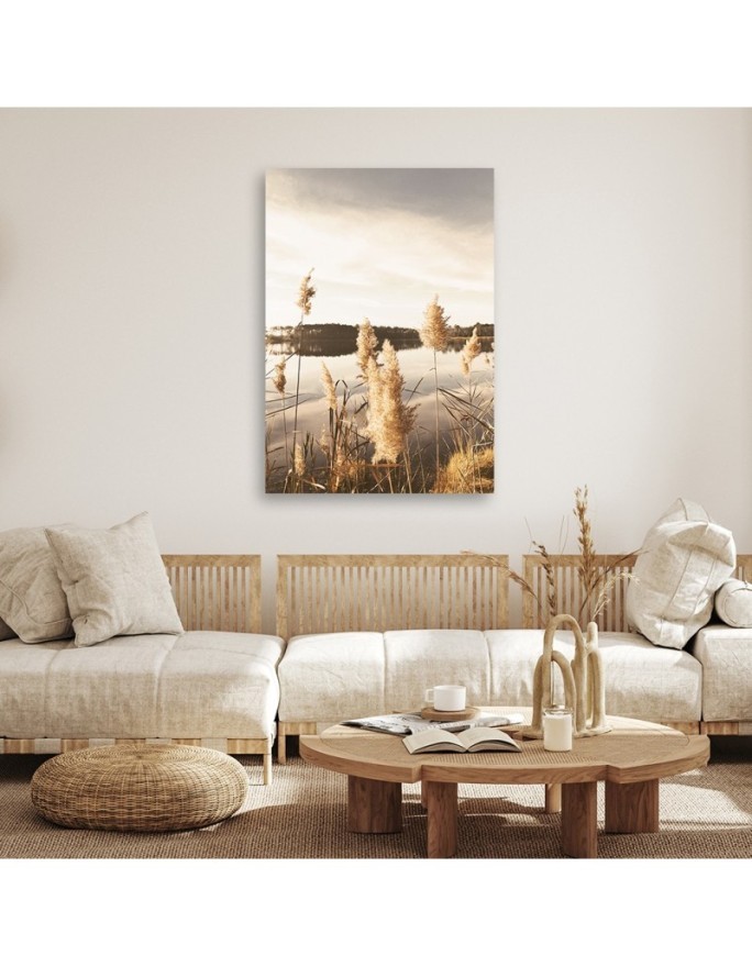 Canvas painting - Pampas grass by the lake | FEEBY