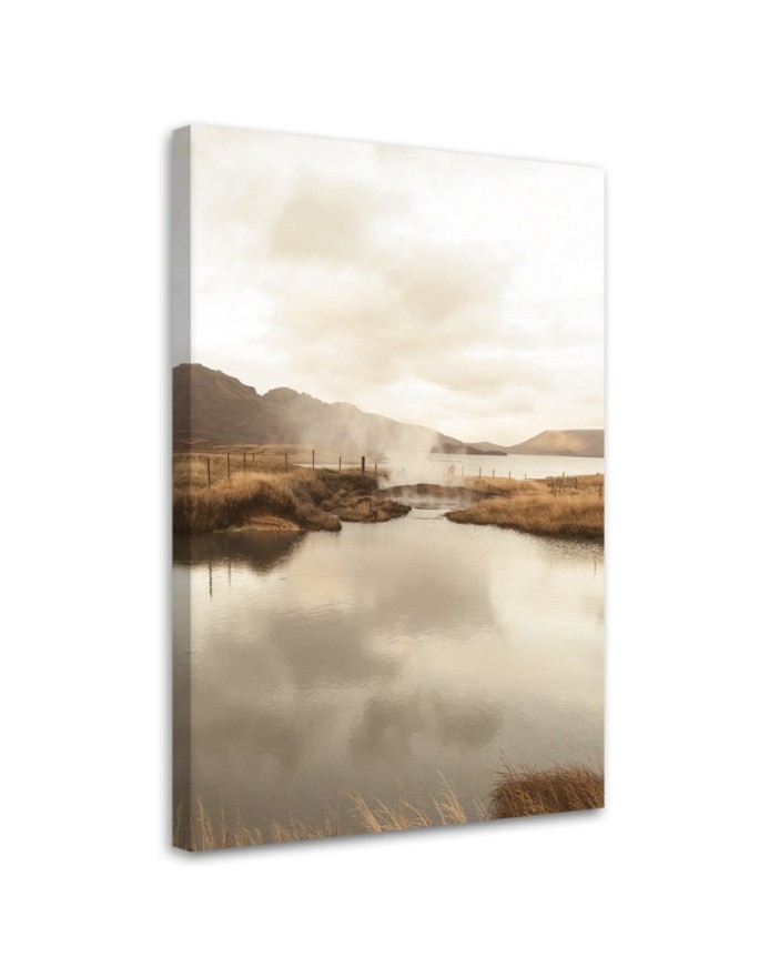 Canvas print Steaming lake