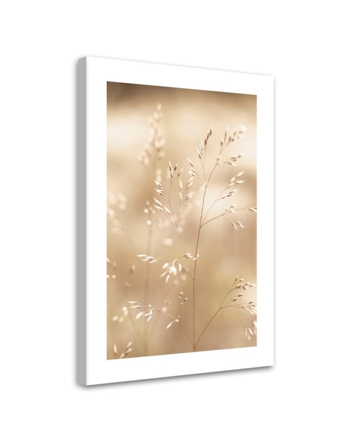Canvas painting - Dry grass on a beige background | FEEBY