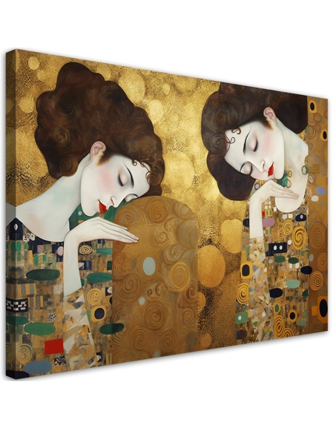 Canvas painting - Portrait of a woman in gold | FEEBY