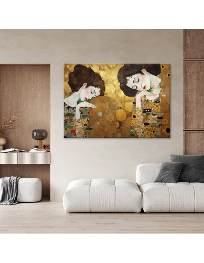 Canvas painting - Portrait of a woman in gold | FEEBY