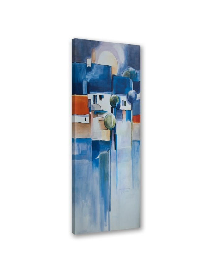 Canvas print for bedroom - Abstract painted city | FEEBY