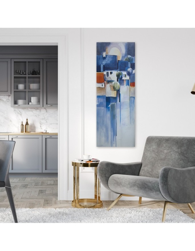 Canvas print for bedroom - Abstract painted city | FEEBY