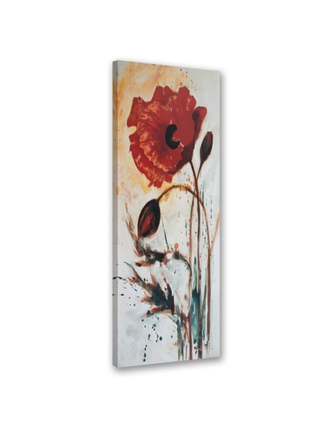 Wall canvas print - Poppy flower painted | FEEBY