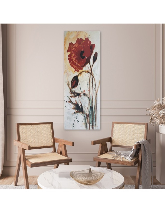Wall canvas print - Poppy flower painted | FEEBY