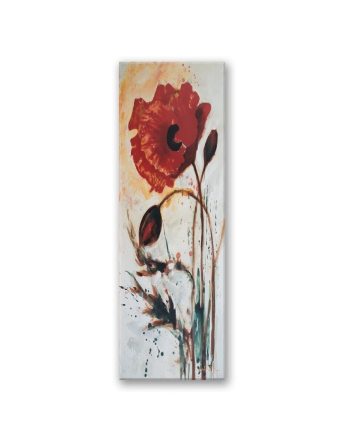 Wall canvas print - Poppy flower painted | FEEBY
