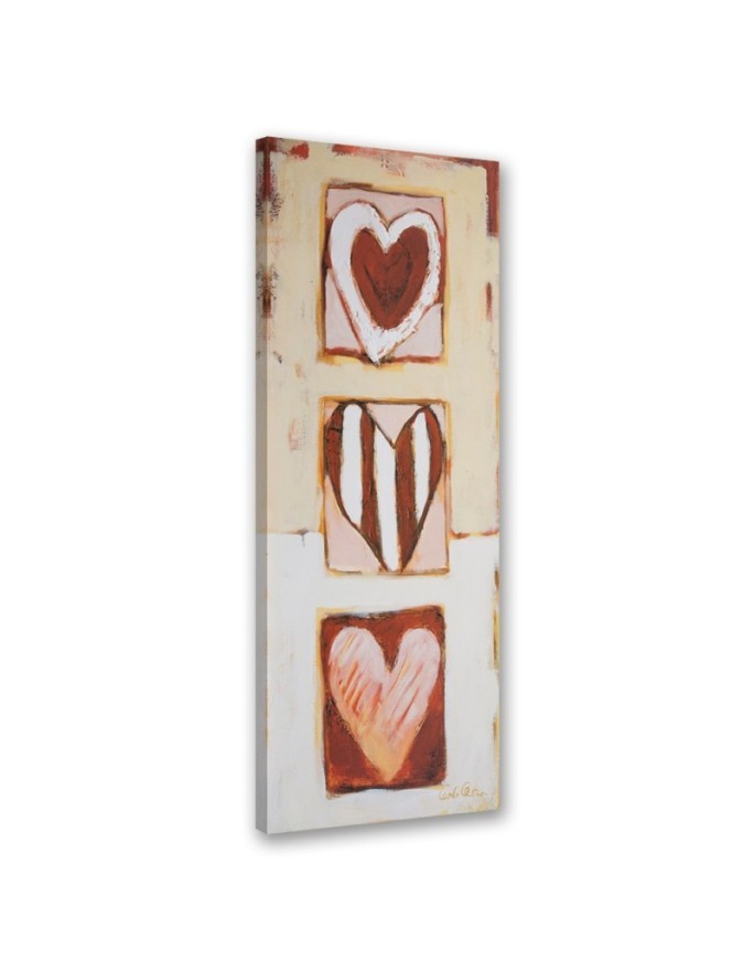 Modern painting for wall - Three hearts | FEEBY