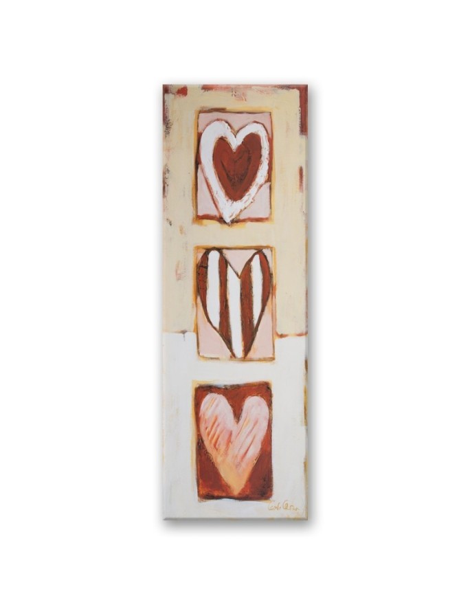 Modern painting for wall - Three hearts | FEEBY