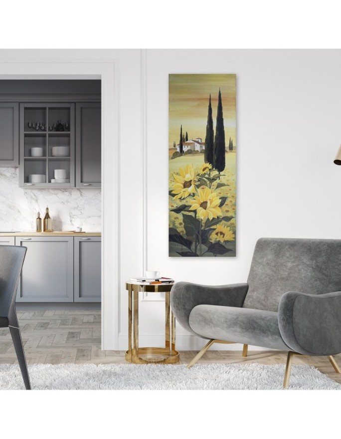 Canvas print - Sunflowers on a house background | FEEBY