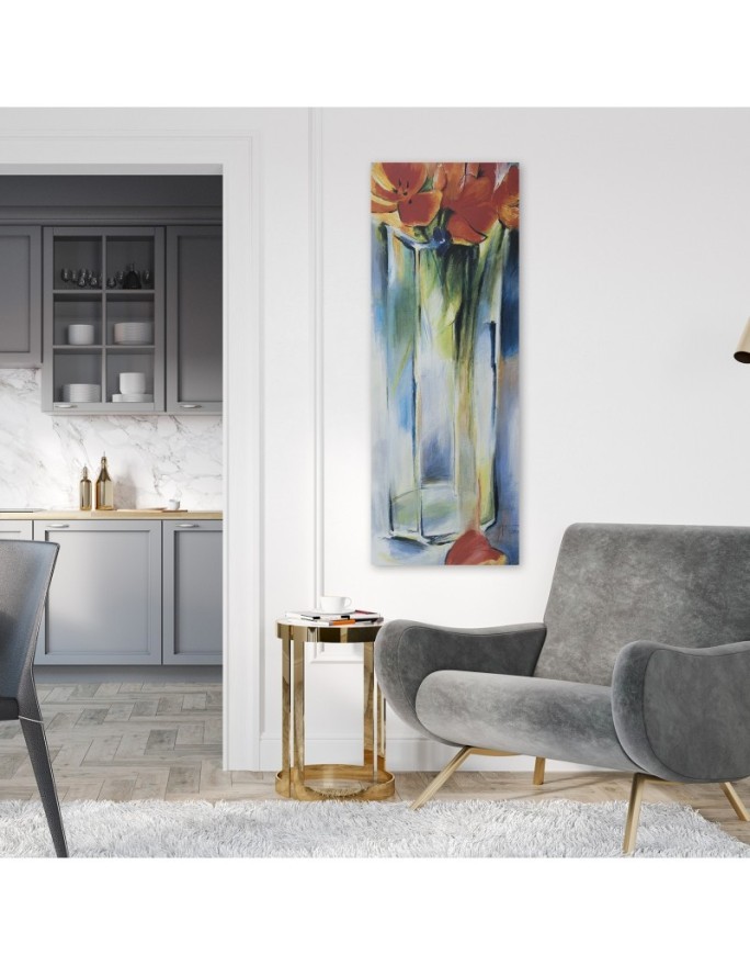 Canvas print - Painted flowers in a vase | FEEBY