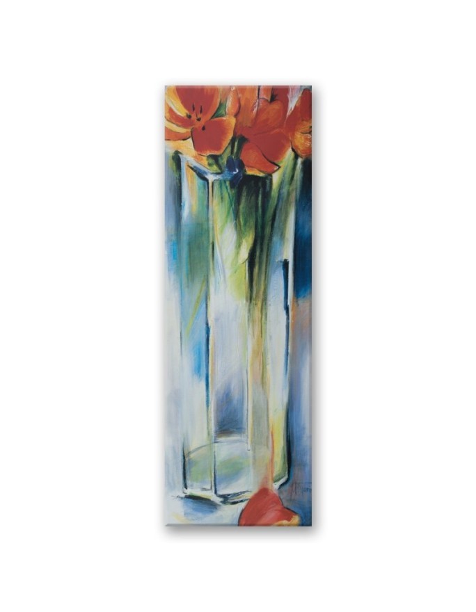 Canvas print - Painted flowers in a vase | FEEBY