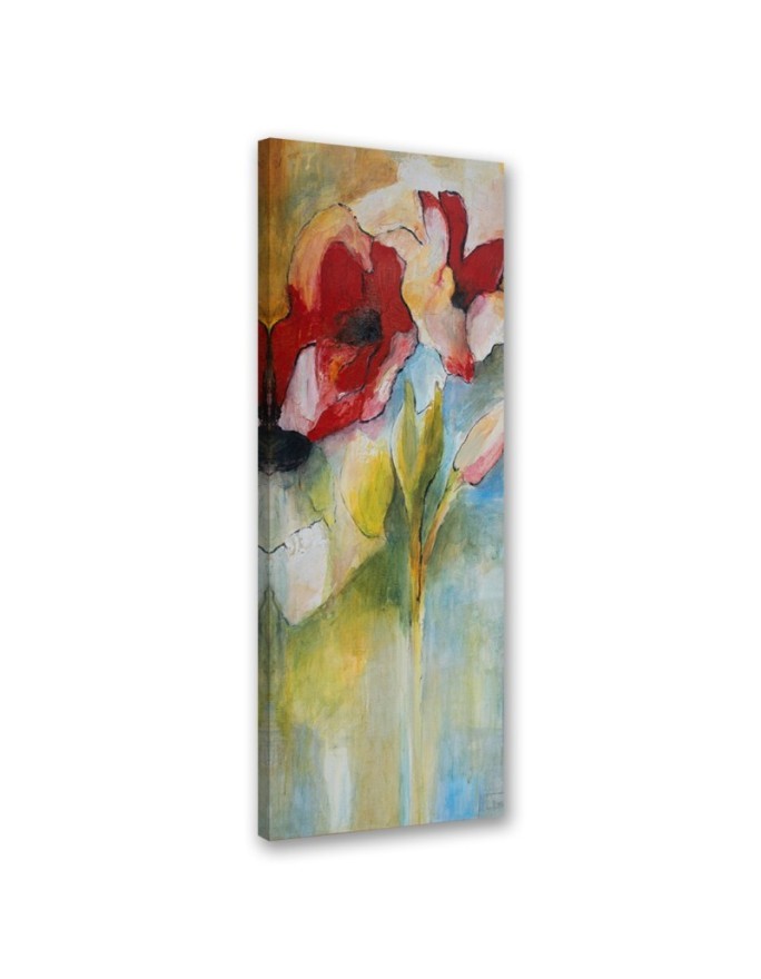 Canvas painting - Painted poppies and rose buds | FEEBY