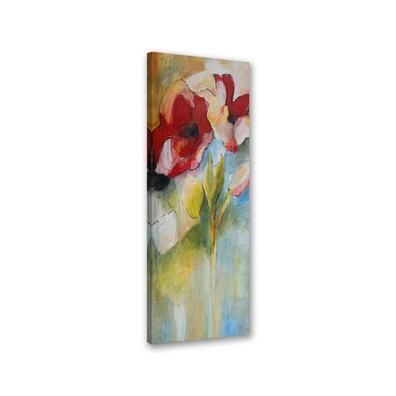 Canvas painting - Painted poppies and rose buds | FEEBY