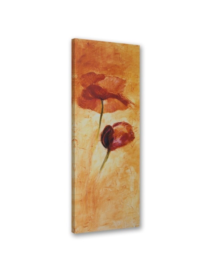 Canvas print for the living room - Two poppy flowers painted | FEEBY