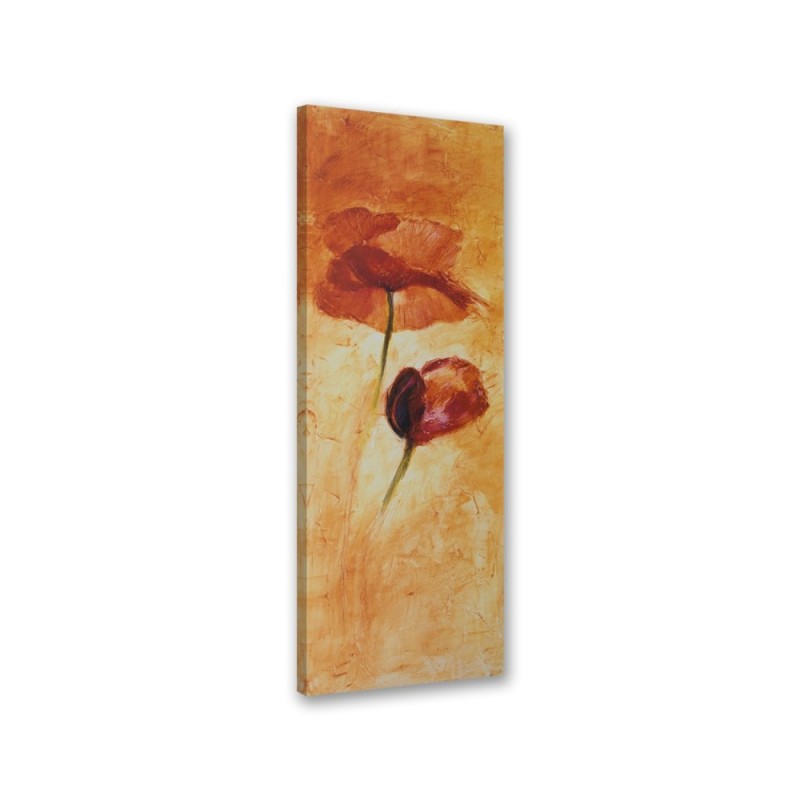 Canvas print for the living room - Two poppy flowers painted | FEEBY