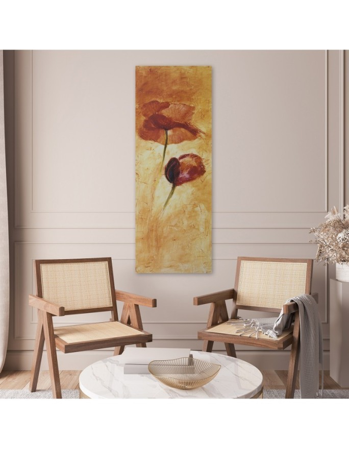 Canvas print for the living room - Two poppy flowers painted | FEEBY