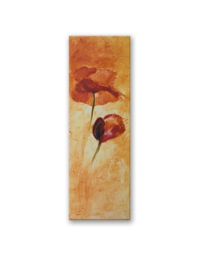 Canvas print for the living room - Two poppy flowers painted | FEEBY