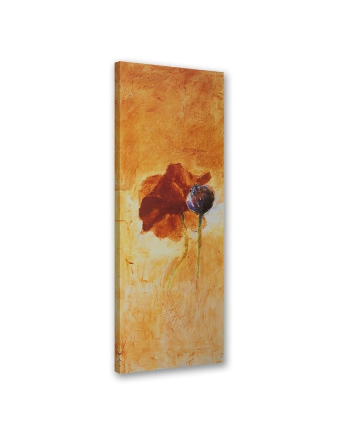 Canvas print for the bedroom - Painted poppy flower | FEEBY