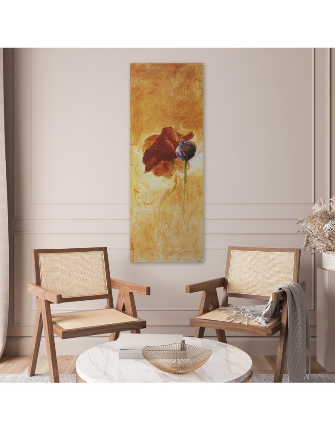 Canvas print for the bedroom - Painted poppy flower | FEEBY