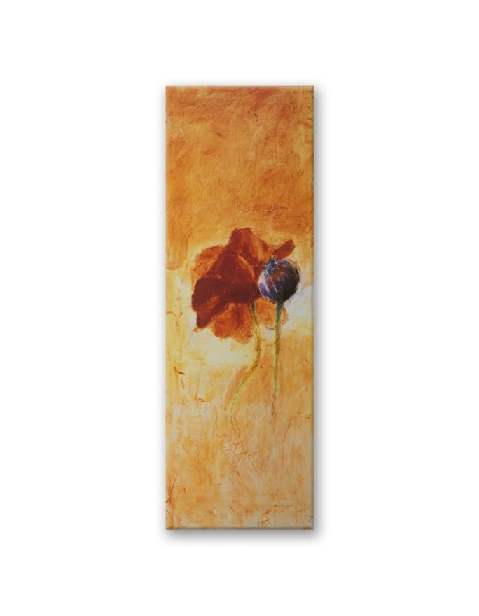Canvas print for the bedroom - Painted poppy flower | FEEBY