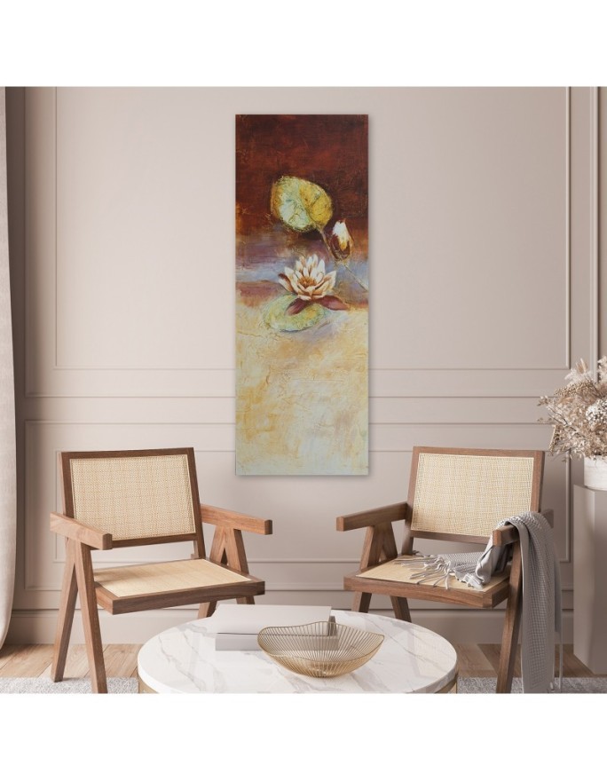 Canvas print for living room - Water lily flower painted | FEEBY