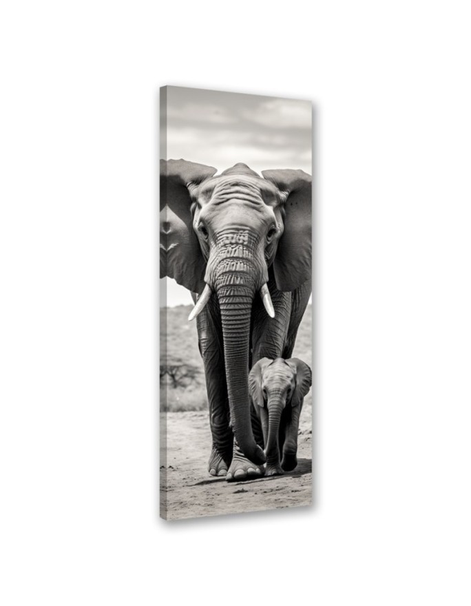 Canvas print - Black and white elephant | FEEBY