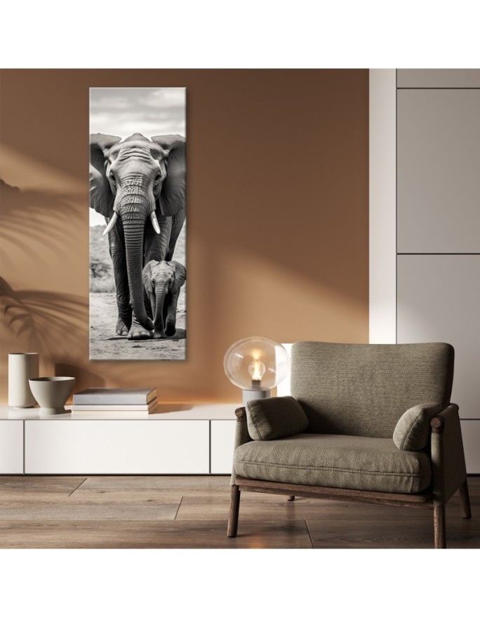 Canvas print - Black and white elephant | FEEBY