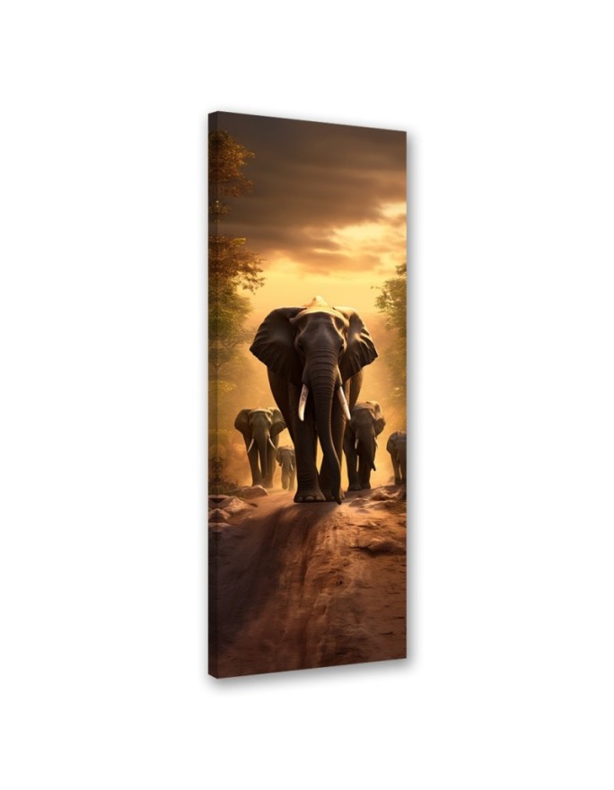 Canvas print Herd of elephants