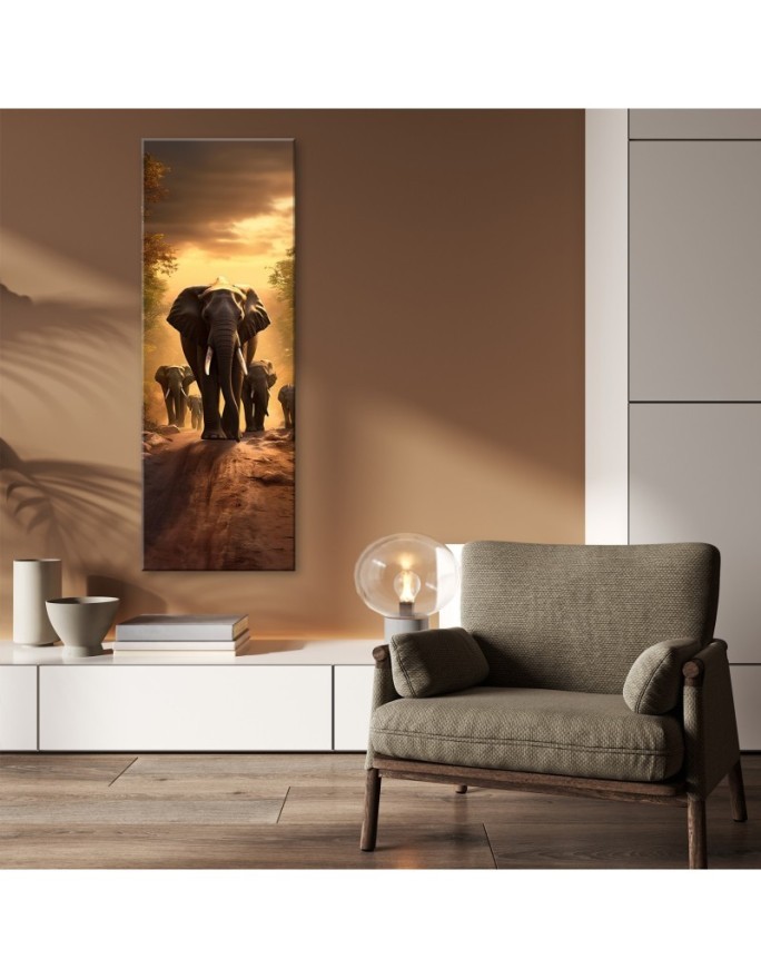 Canvas painting - Elephant herd | FEEBY