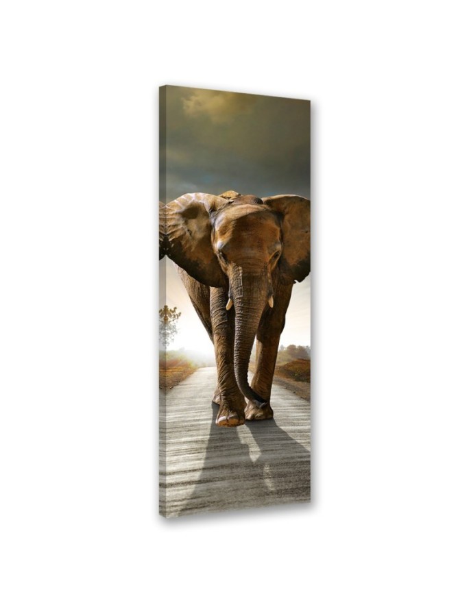 Canvas print for the bedroom - Elephant on a road | FEEBY