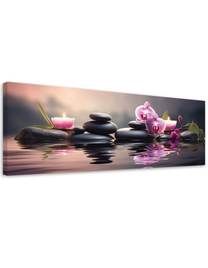 Canvas print for living room - Zen orchid composition | FEEBY