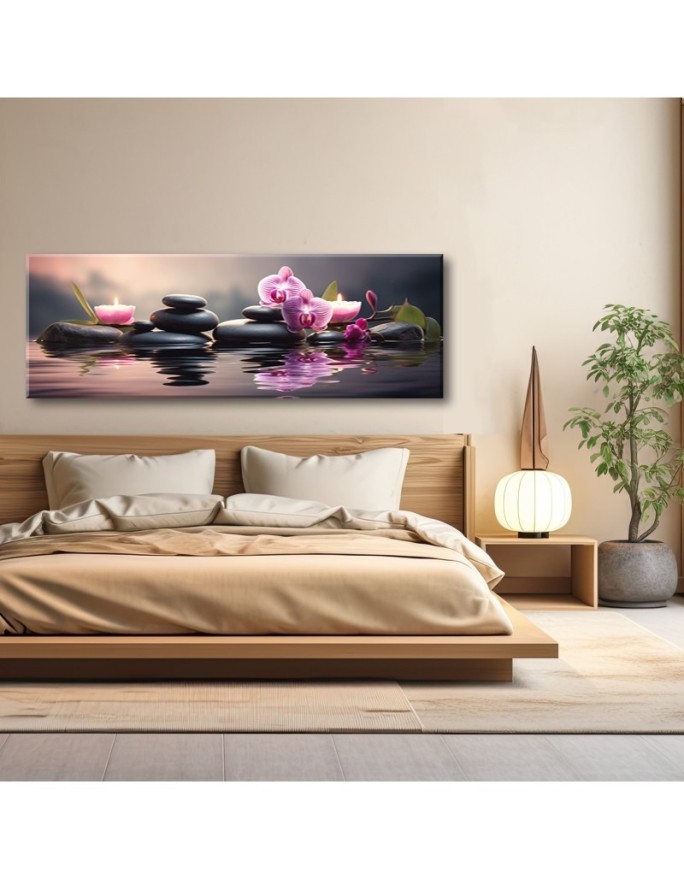 Canvas print for living room - Zen orchid composition | FEEBY