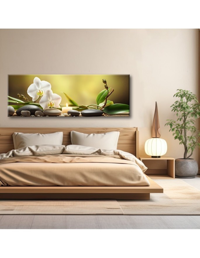 Canvas print for bedroom - Yellow zen design | FEEBY