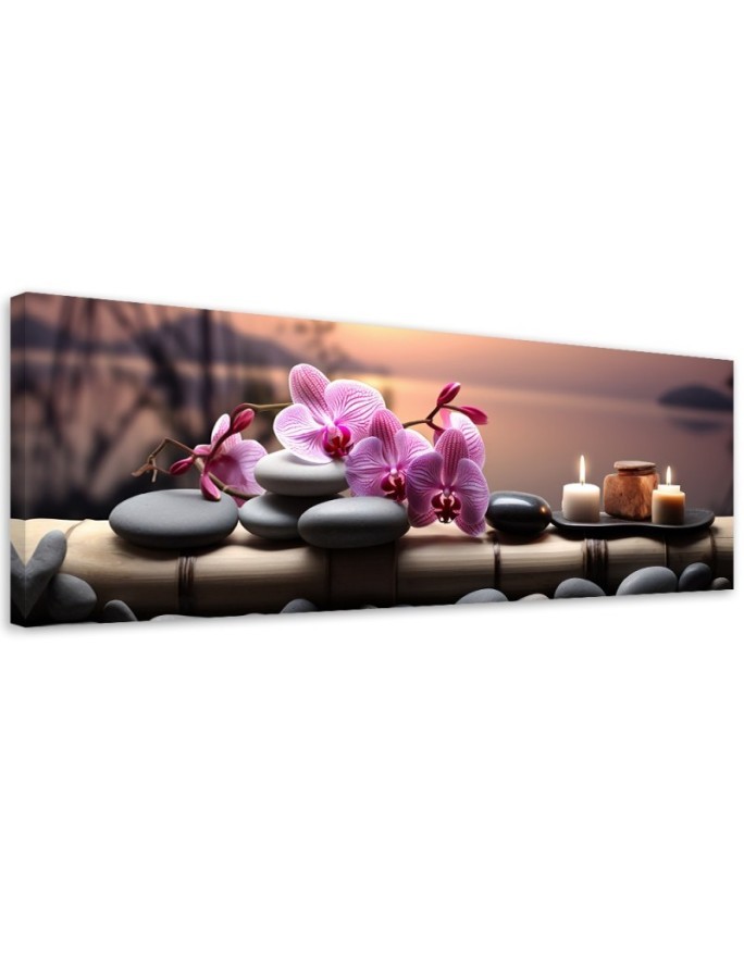 Canvas print for the wall - Pink zen orchids | FEEBY