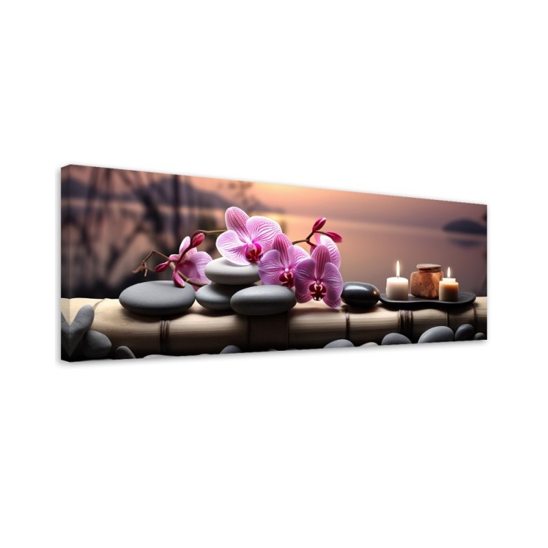 Canvas print for the wall - Pink zen orchids | FEEBY