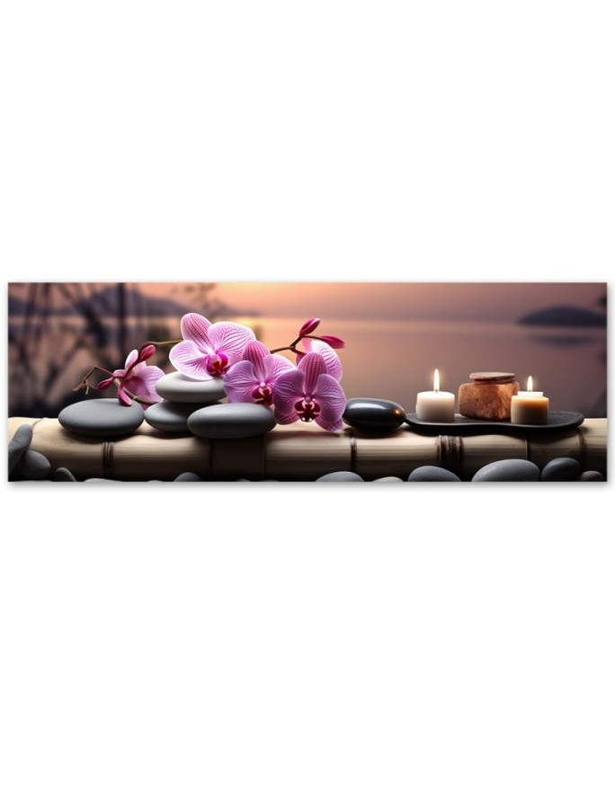Canvas print for the wall - Pink zen orchids | FEEBY