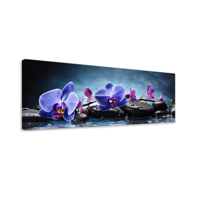 Wall painting for living room - Blue Zen Orchid | FEEBY
