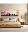 Decorative painting - Rose orchid and zen stones | FEEBY