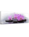 Decorative painting for wall - Pink orchids and stones | FEEBY