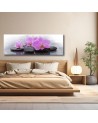 Decorative painting for wall - Pink orchids and stones | FEEBY