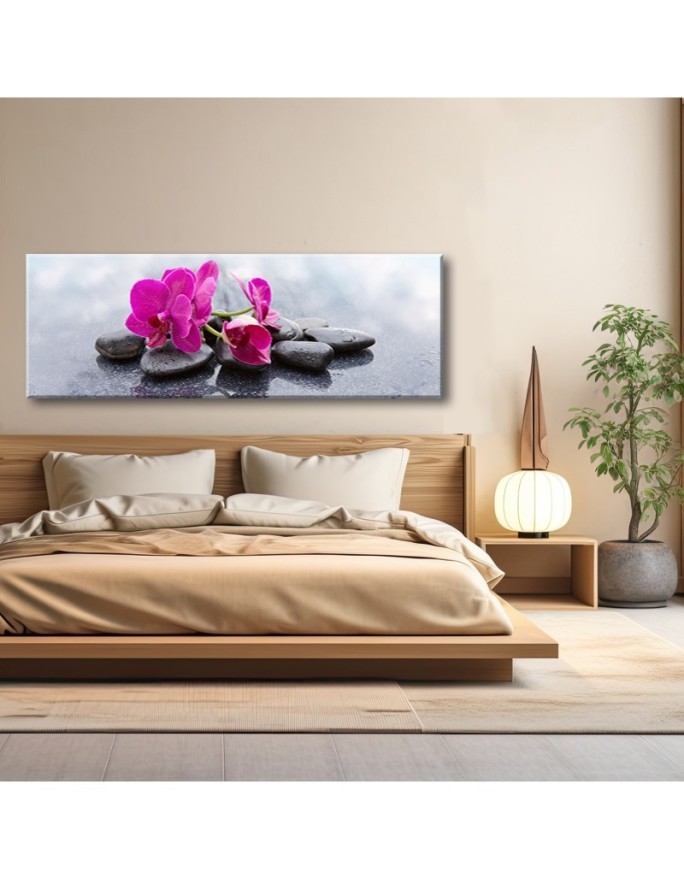 Canvas print for the living room - Pink Flower Orchid | FEEBY