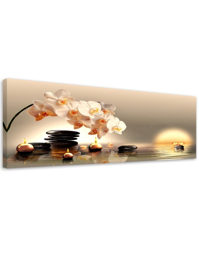 Canvas print for the bedroom - Zen Flower Water Stones | FEEBY