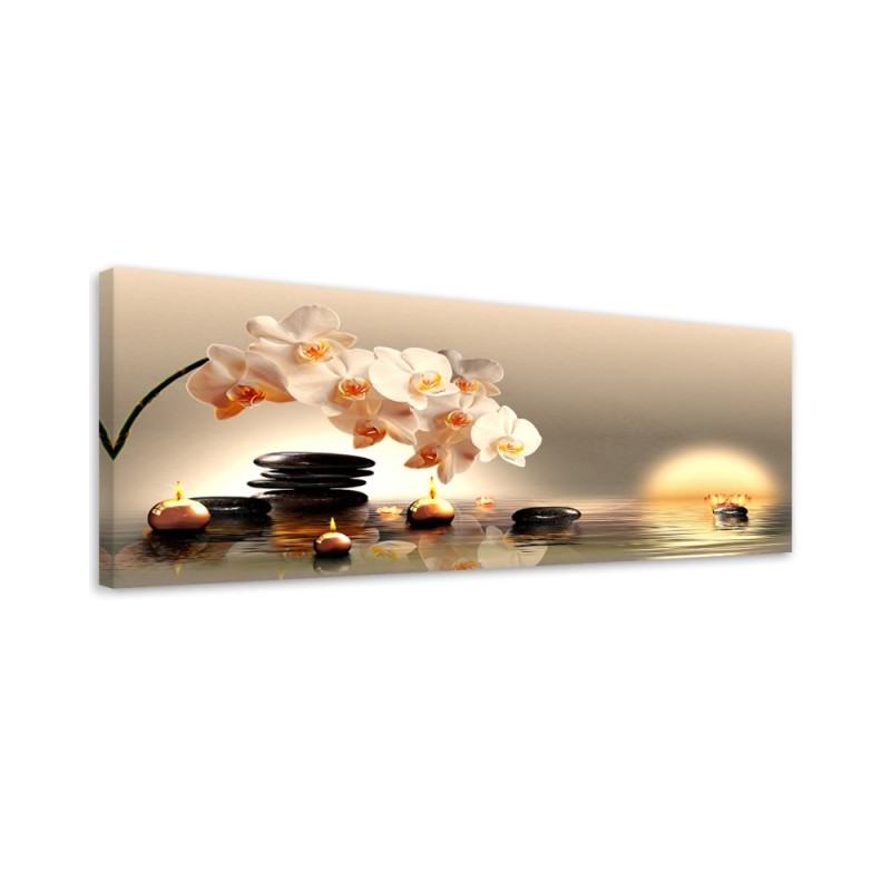 Canvas print for the bedroom - Zen Flower Water Stones | FEEBY