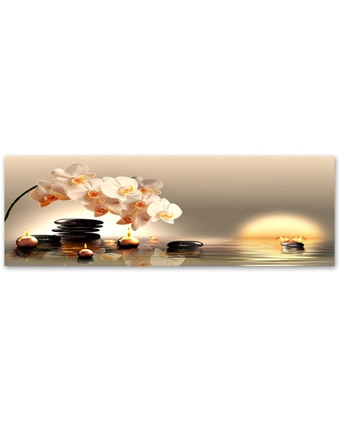 Canvas print for the bedroom - Zen Flower Water Stones | FEEBY