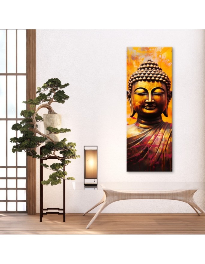 Wall painting for living room - Buddha on abstract background | FEEBY